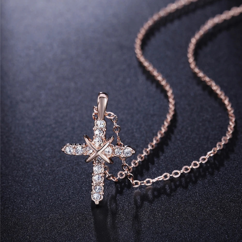 Christian Jesus Cross Necklace – Stainless Steel Pendant for Women & Men