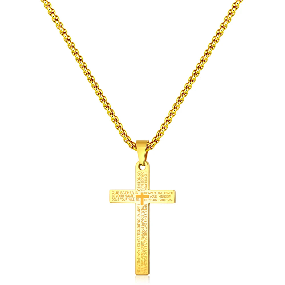Christian Bible Cross Stainless Steel Statement Necklace – Unisex Catholic Religious Jewelry - Image 15