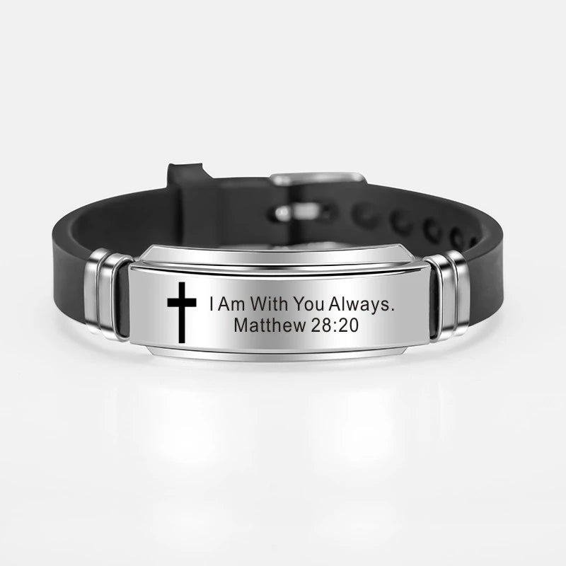 Cross Jesus Scripture Quote Bracelet - Image 3