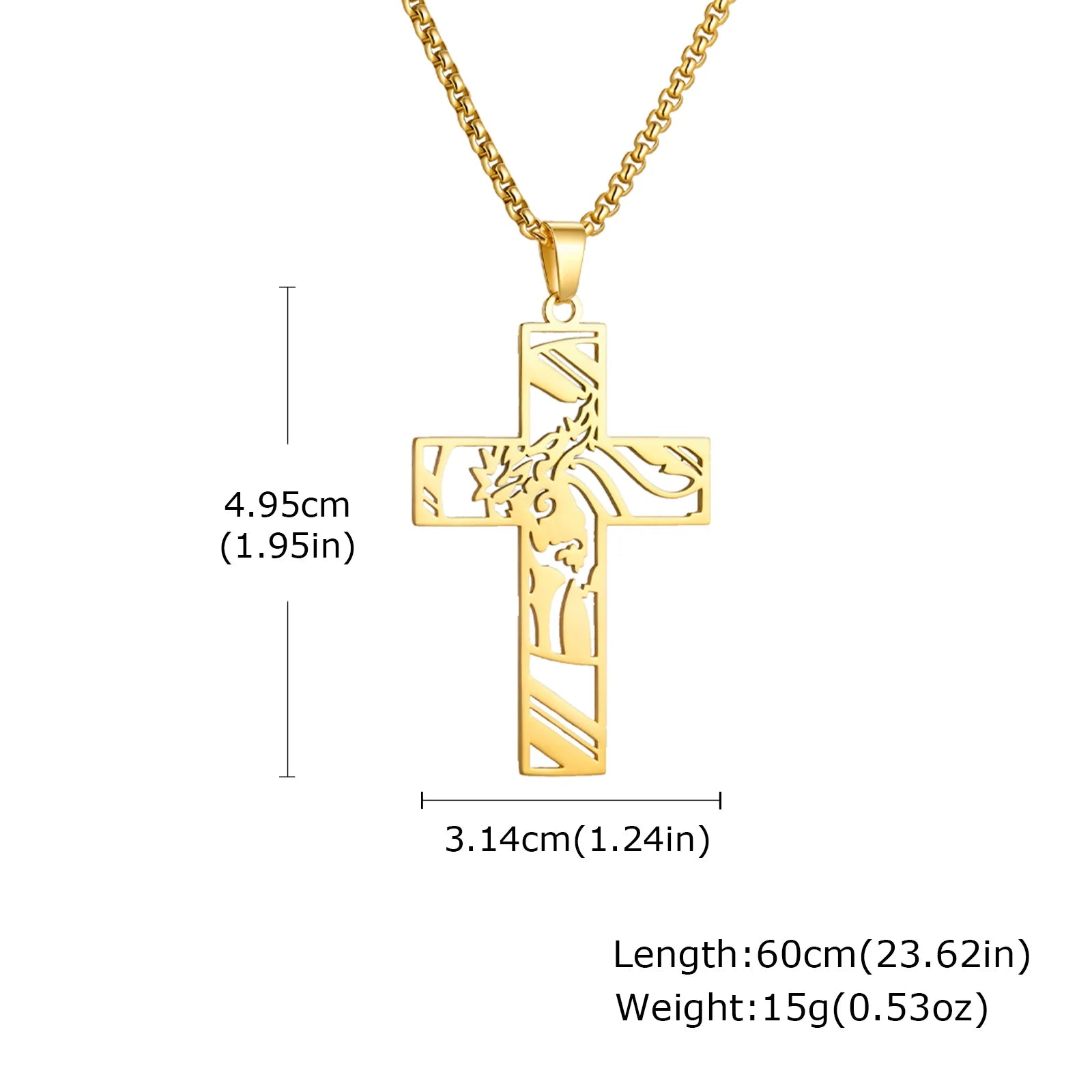 Jesus Cross Necklace for Men & Boys – Hollow Out Jesus Face Stainless Steel Pendant - Image 9