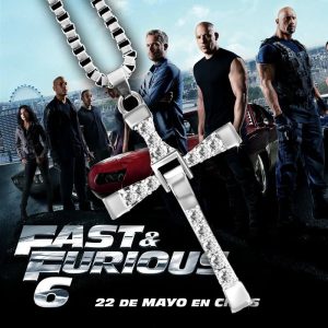 Dominic Toretto “The Fast and The Furious” Vin Diesel Inspired Crystal Jesus Cross Pendant Necklace