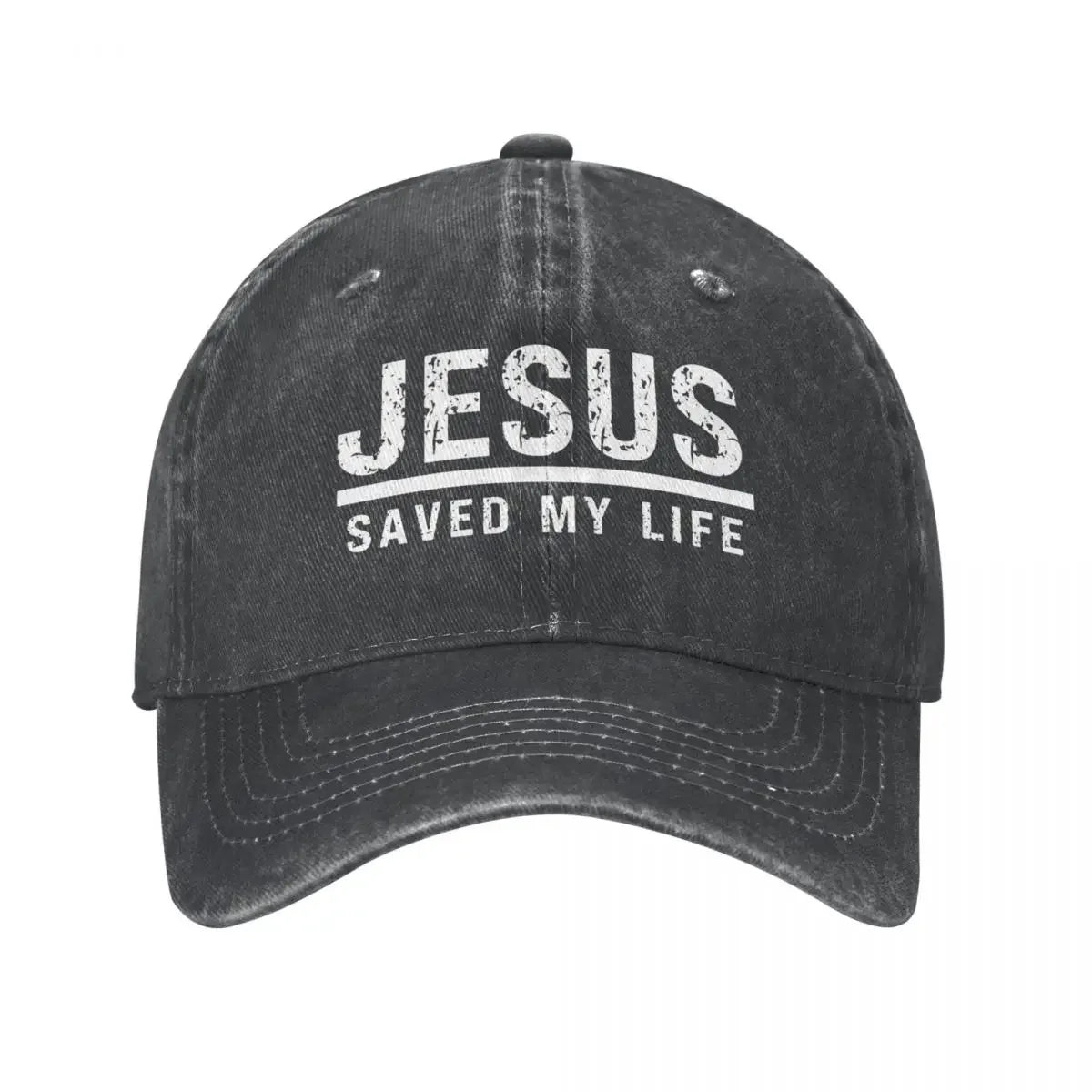 2023 Washed Cotton "Jesus Saved My Life" Cap – Christian Ponytail Baseball Hat