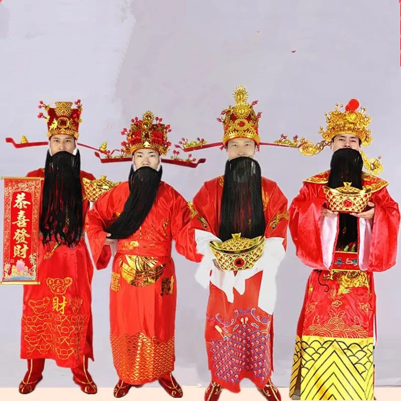 Ancient God of Wealth Costume – Caishen Cosplay Outfit for Men