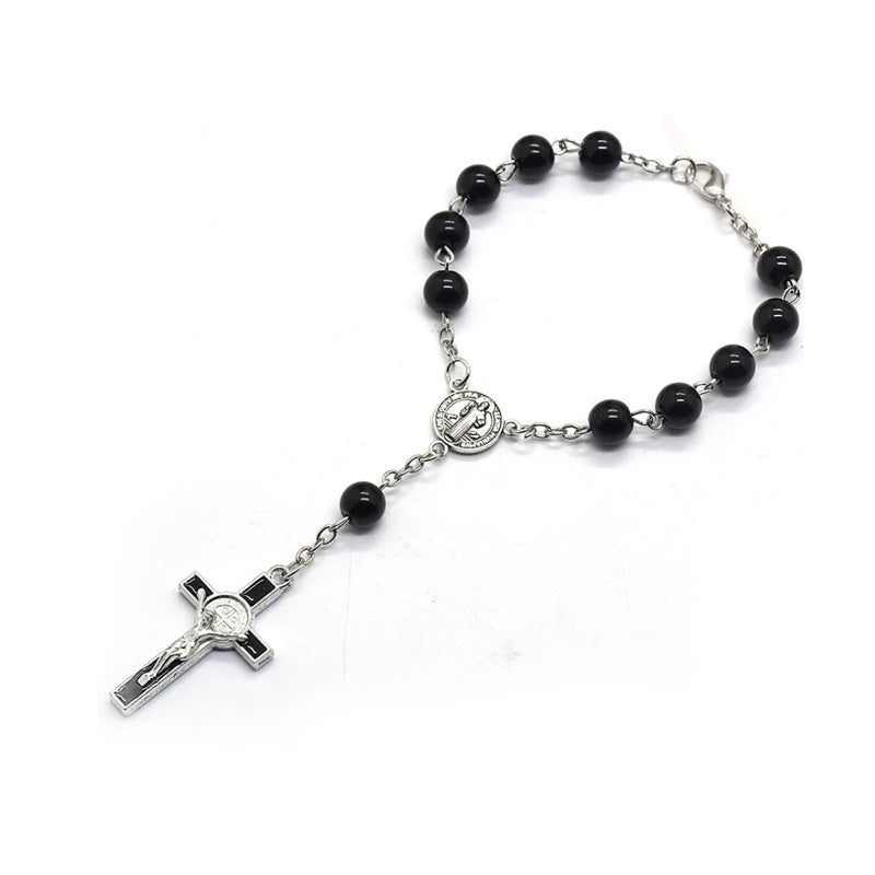 Exquisite Rosary Cross Bracelet