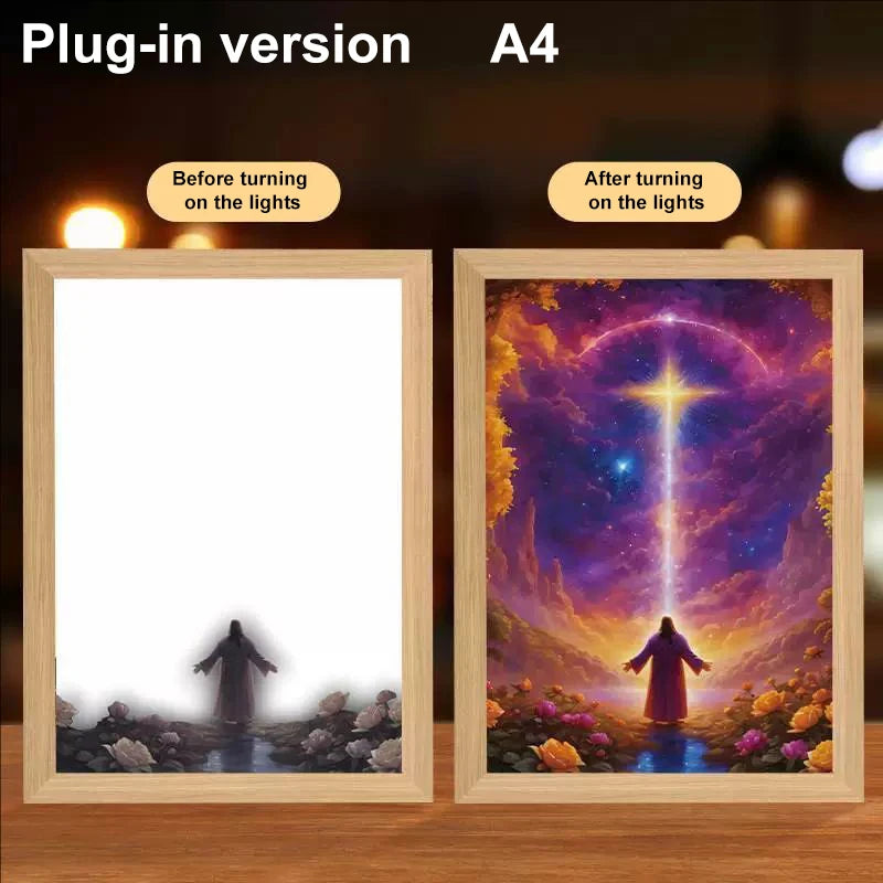 Lumin Works "Jesus – I Am Always With You" 4D LED Wall Art Light - Image 29