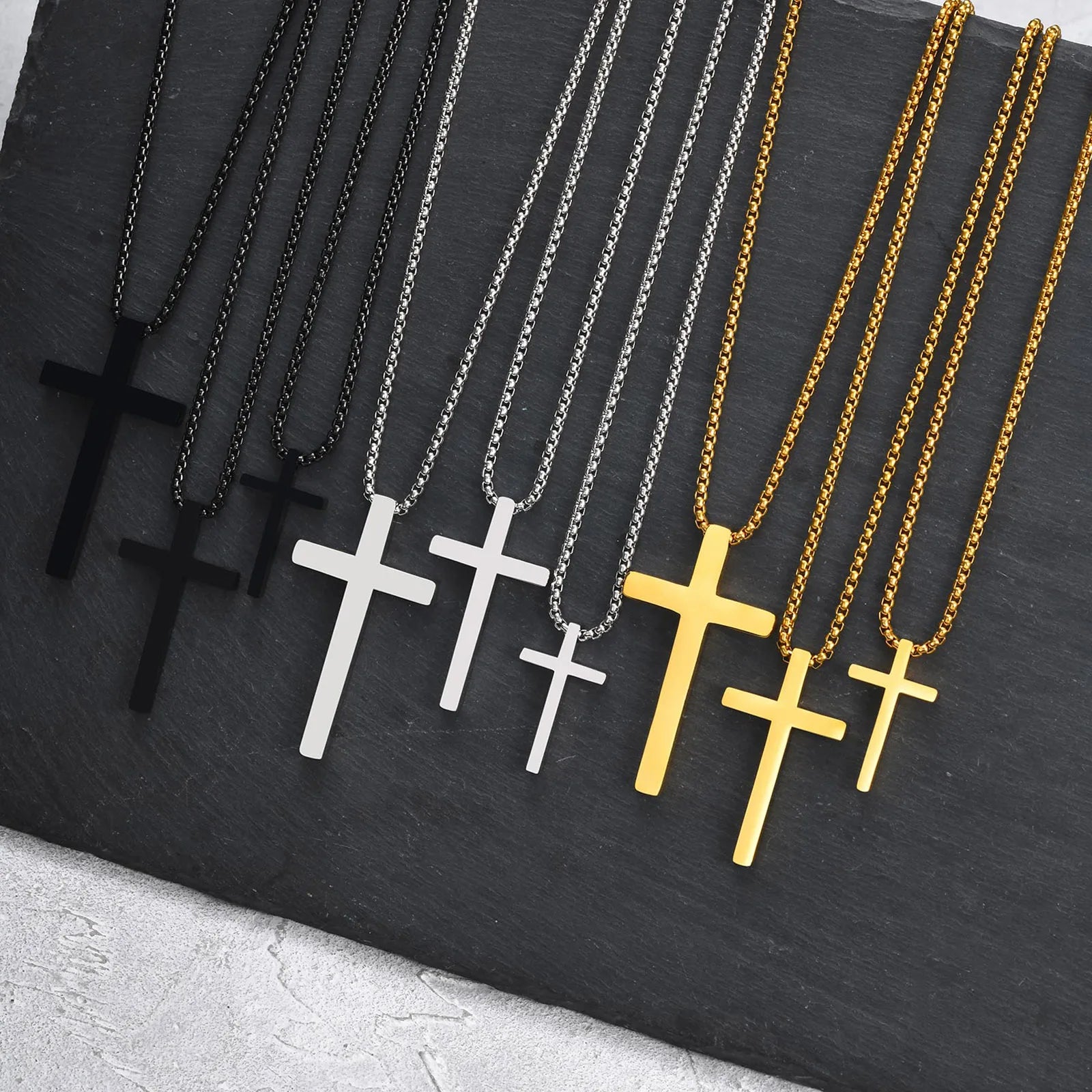 Classic Men's Cross Pendant Necklace – Waterproof Stainless Steel Christian Jewelry - Image 6