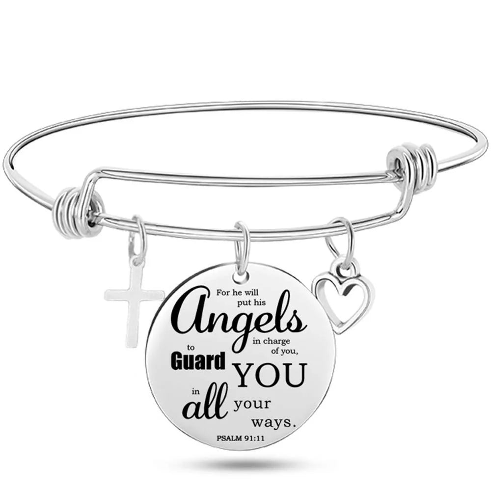 DAVINI Stainless Steel Adjustable Bible Verse Bangle – 20 Inspiring Christian Styles - Image 9