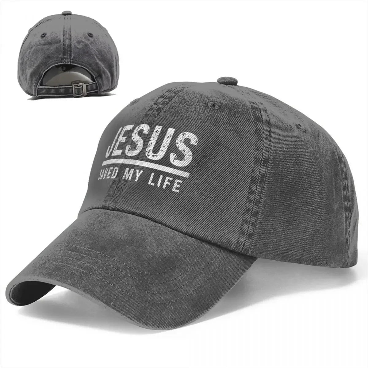 New Casual Washed Cotton Jesus Saved My Life Baseball Cap - Image 2