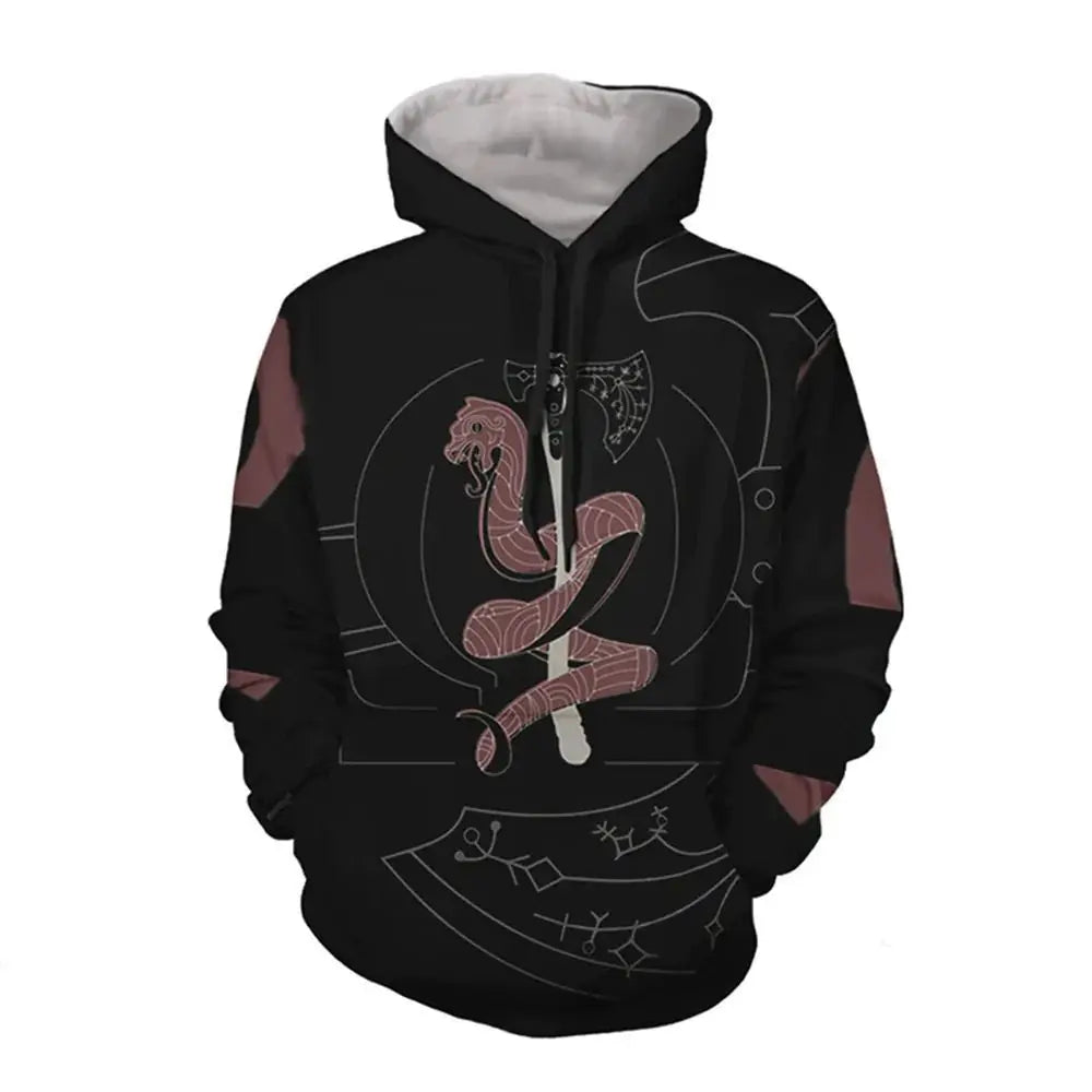 God of War Kratos 3D Print Hoodie – Pullover/Zipper Cosplay Sweatshirt for Gamers - Image 6