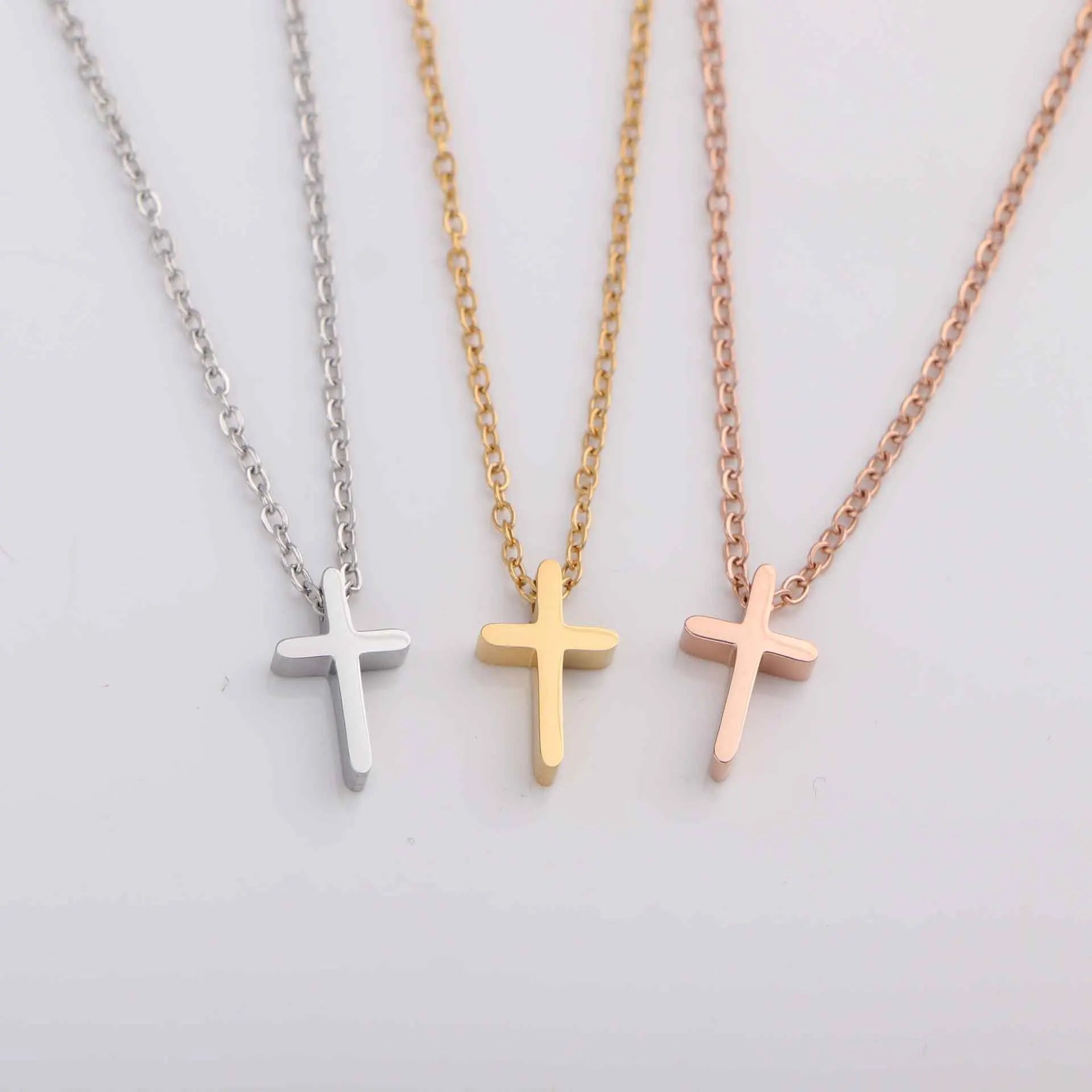 Mirror Polished Stainless Steel Mini Cross Necklace – Christian Jewelry Gift for Women & Girls - Image 5