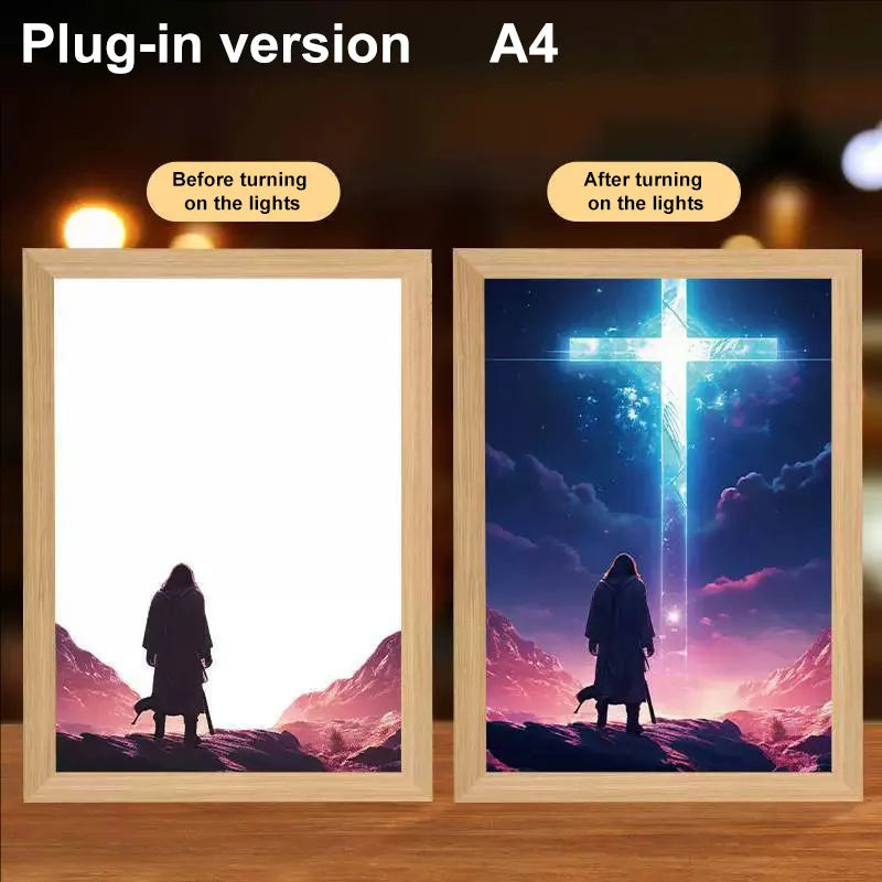 Lumin Works "Jesus – I Am Always With You" 4D LED Wall Art Light - Image 38