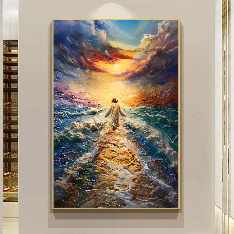 Modern Christian Jesus Poster – Bible Verse Canvas Wall Art Print - Image 3