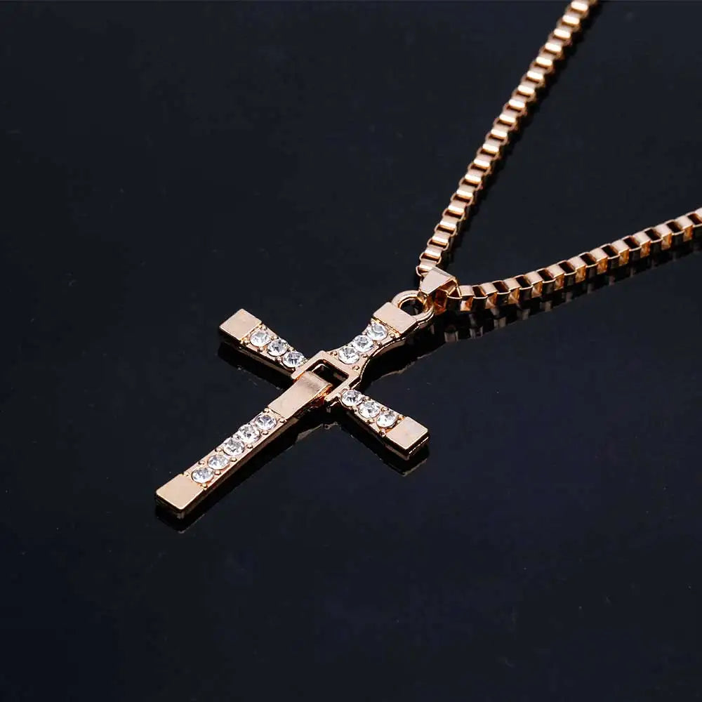 Dominic Toretto "Crystal Jesus Cross" Necklace – Inspired by The Fast and the Furious - Image 3