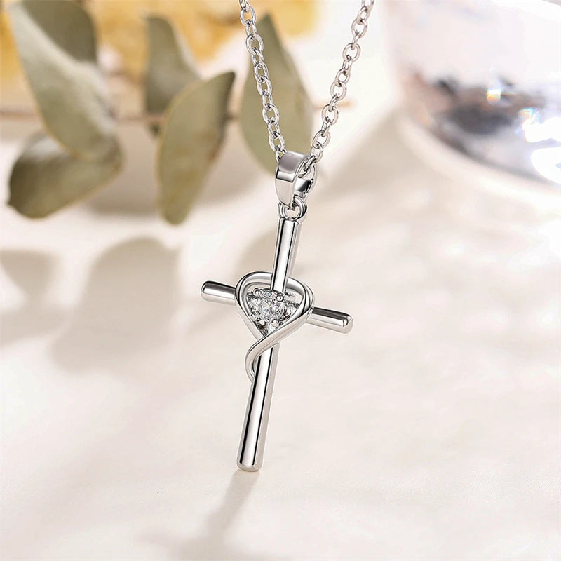 Exquisite Zircon Cross Pendant Necklace – Elegant Christian Jewelry Gift - Image 6