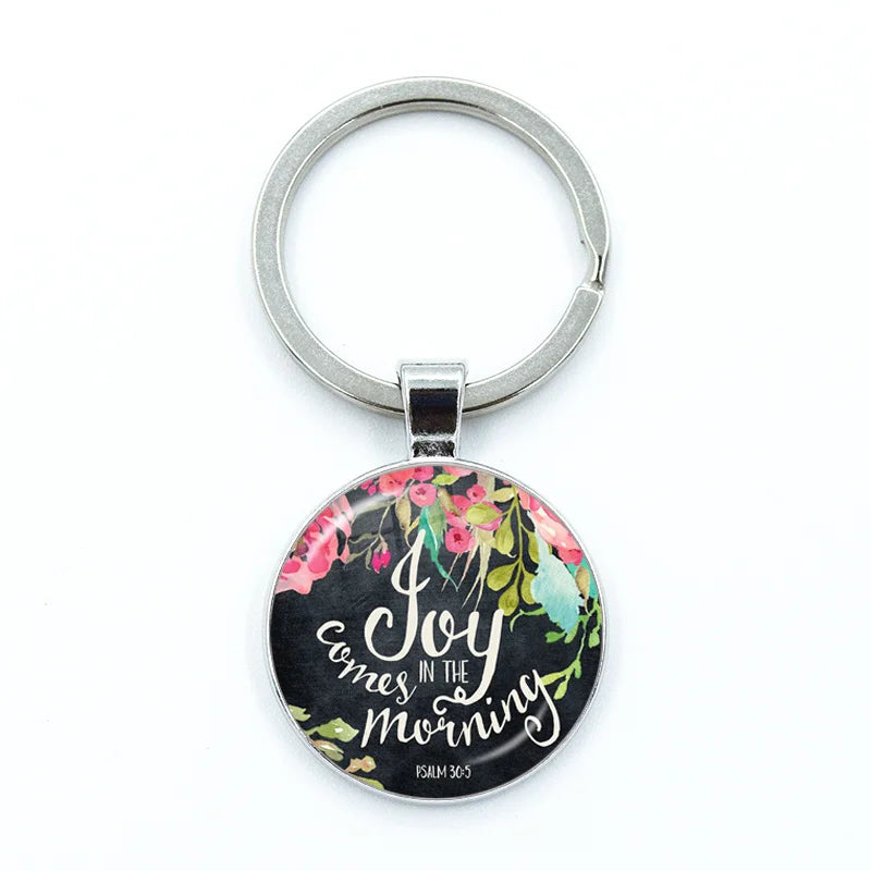 Give Thanks With A Grateful Heart Keychain – Bible Verse Glass Cabochon Charm Gift - Image 29