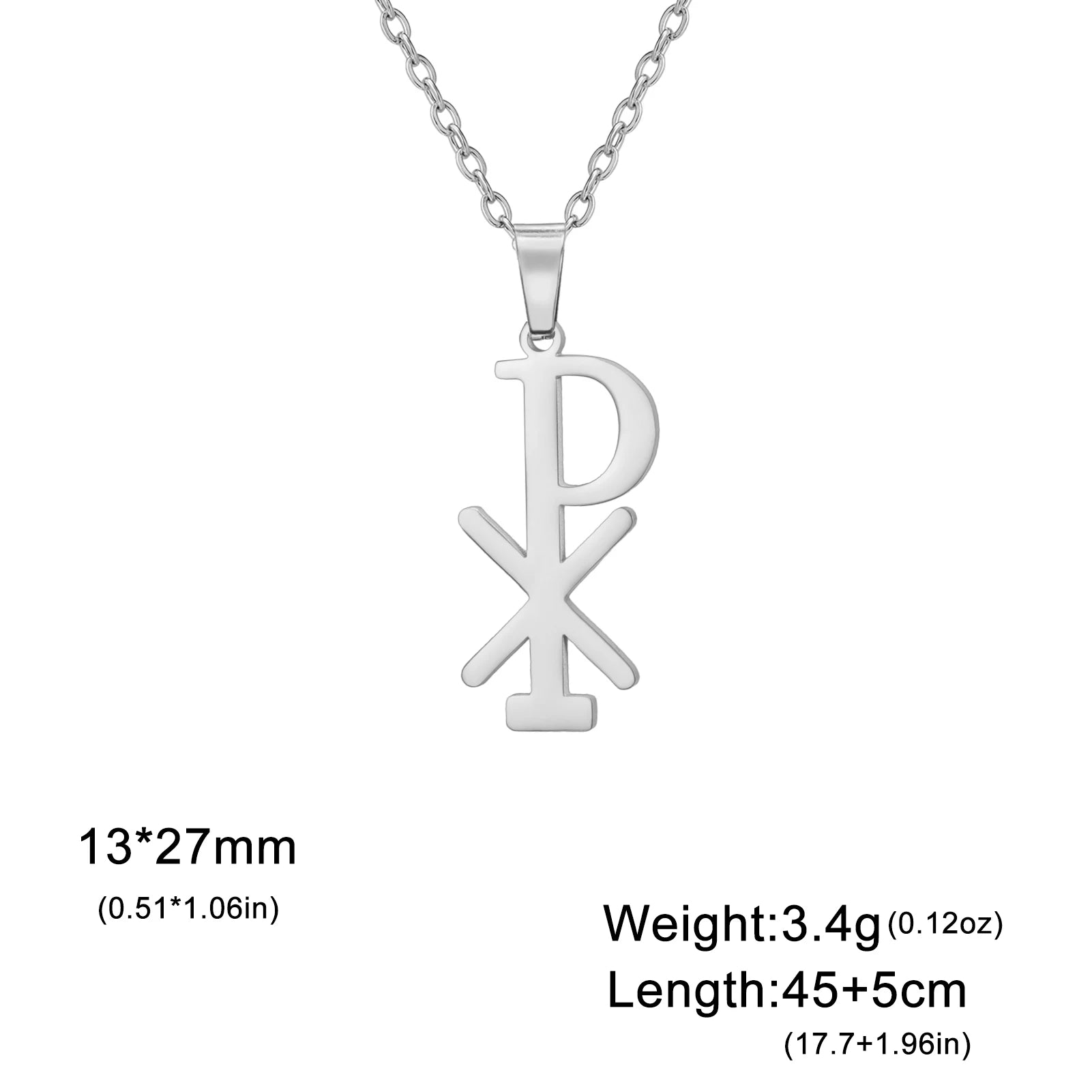 Chi Rho Necklace – Stainless Steel Christian Pendant for Men & Women - Image 6
