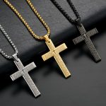 HNSP Cross Chain Necklace – Stainless Steel Catholic Pendant for Men