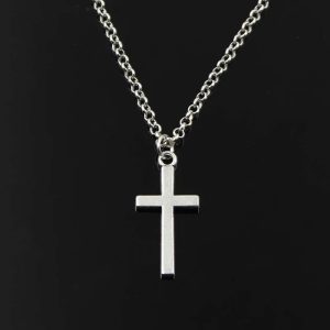 Christian Jesus Cross Necklace – Stainless Steel Chain Choker for Men & Women