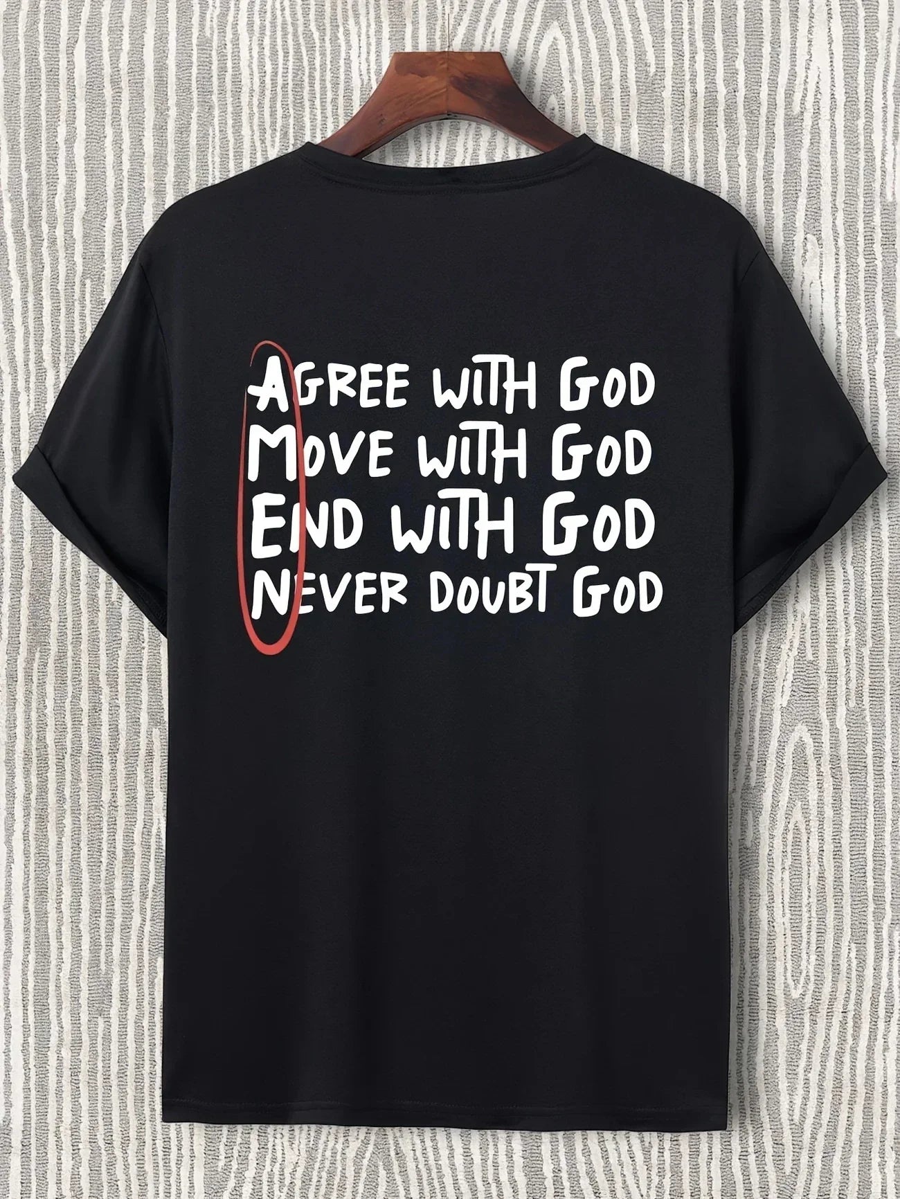 Christian "God" Print T-Shirt – 100% Cotton Casual Faith Tee for Men - Image 4