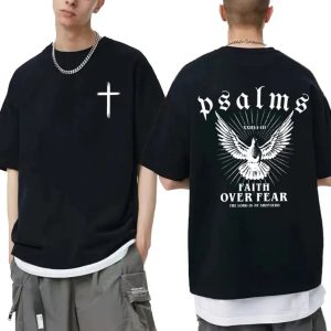 Jesus "Faith Over Fear" Dove T-Shirt – Christian Oversized Tee for Men & Women