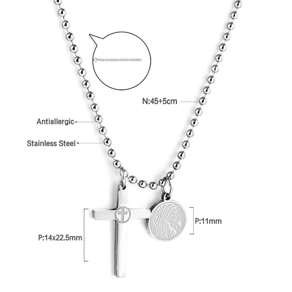 ASONSTEEL Stainless Steel Cross Pendant Necklace – Minimalist Unisex Jewelry for Men & Women - Image 18