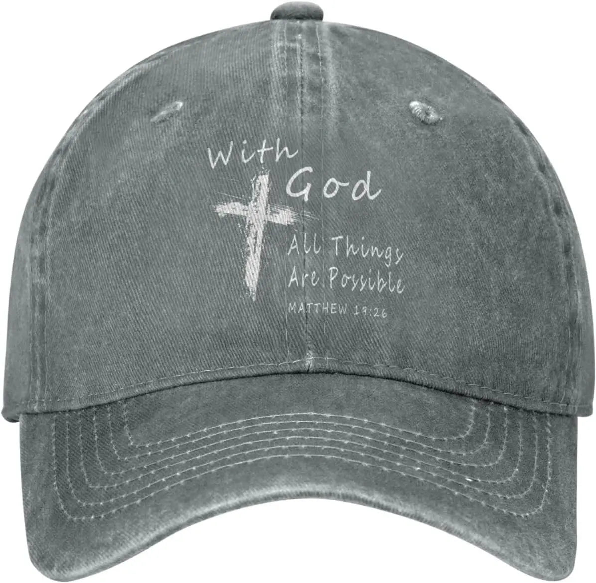 "With God All Things Are Possible" Baseball Cap – Unisex Christian Faith Hat - Image 7