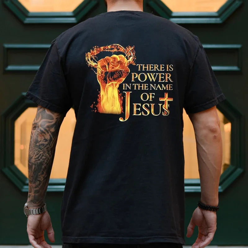 Jesus Christ Back Print T-Shirt – Oversized Christian Streetwear for Men - Image 7