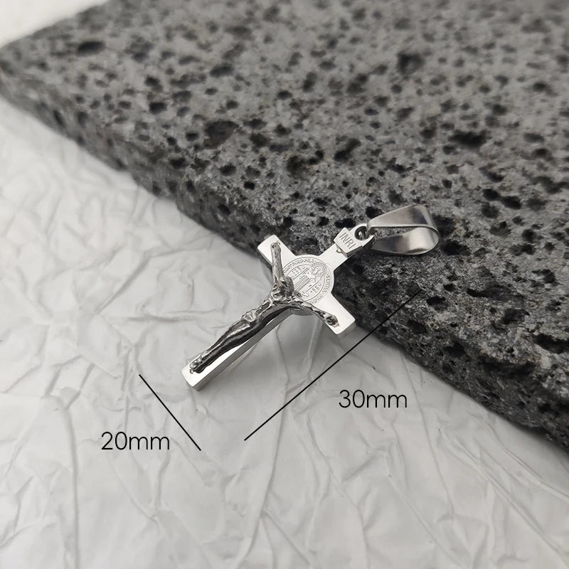 New Design 18K Gold-Plated Jesus Cross Pendant – Waterproof Stainless Steel Religious Charm for Men - Image 14