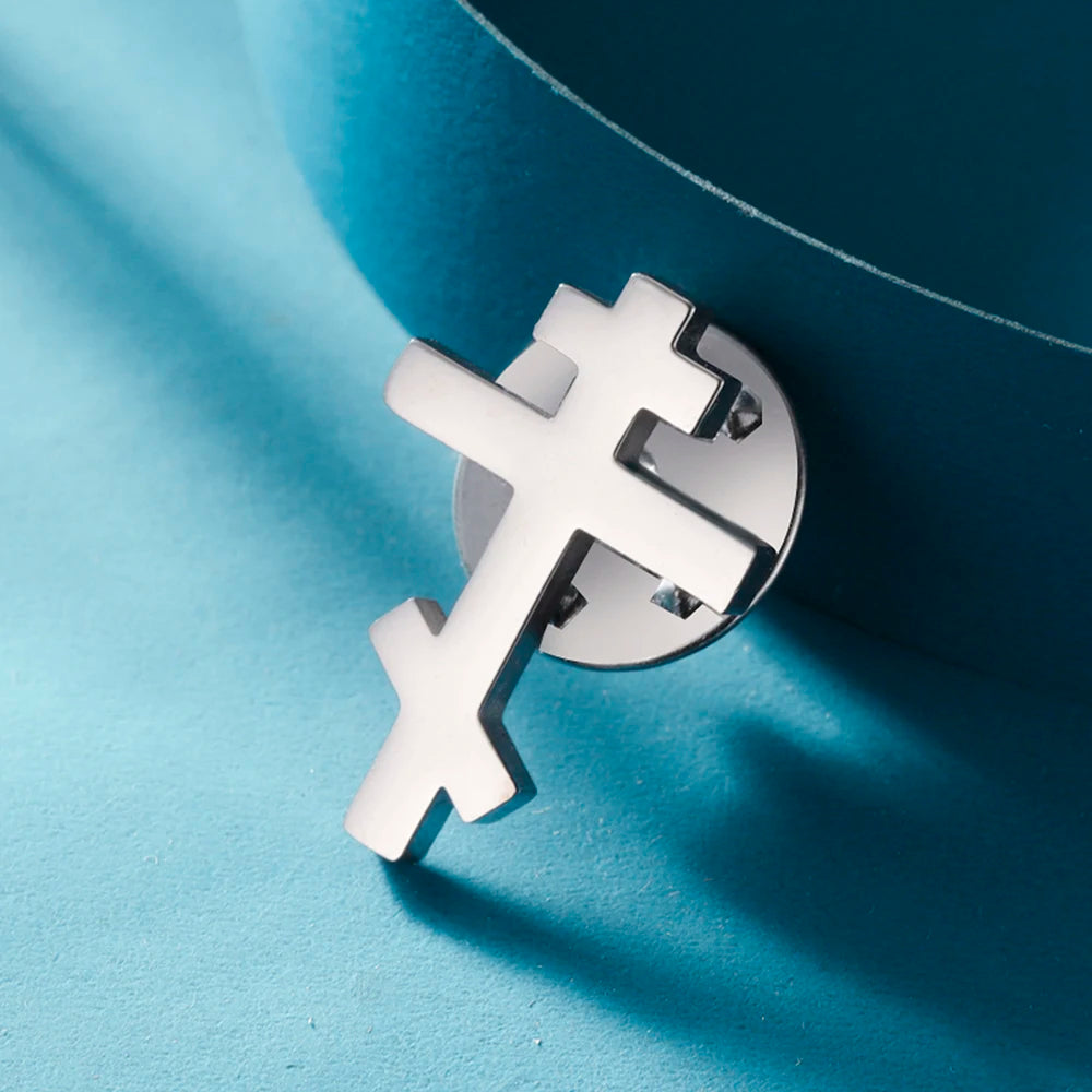Dawapara Stainless Steel Orthodox Cross Brooch – Minimalist Christian Lapel Pin Gift - Image 7
