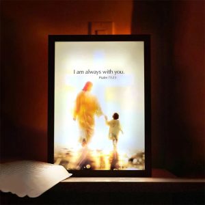 Lumin Works "Jesus – I Am Always With You" 4D LED Wall Art Light