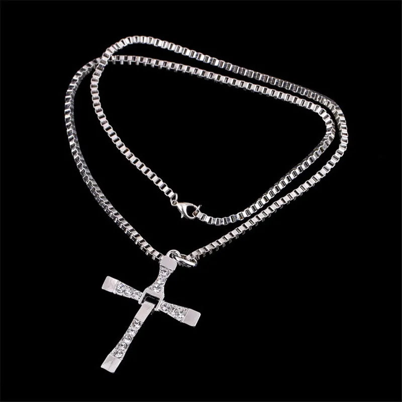 Dominic Toretto “The Fast and The Furious” Vin Diesel Inspired Crystal Jesus Cross Pendant Necklace - Image 6