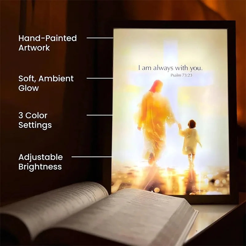 Lumin Works "Jesus – I Am Always With You" 4D LED Wall Art Light - Image 4