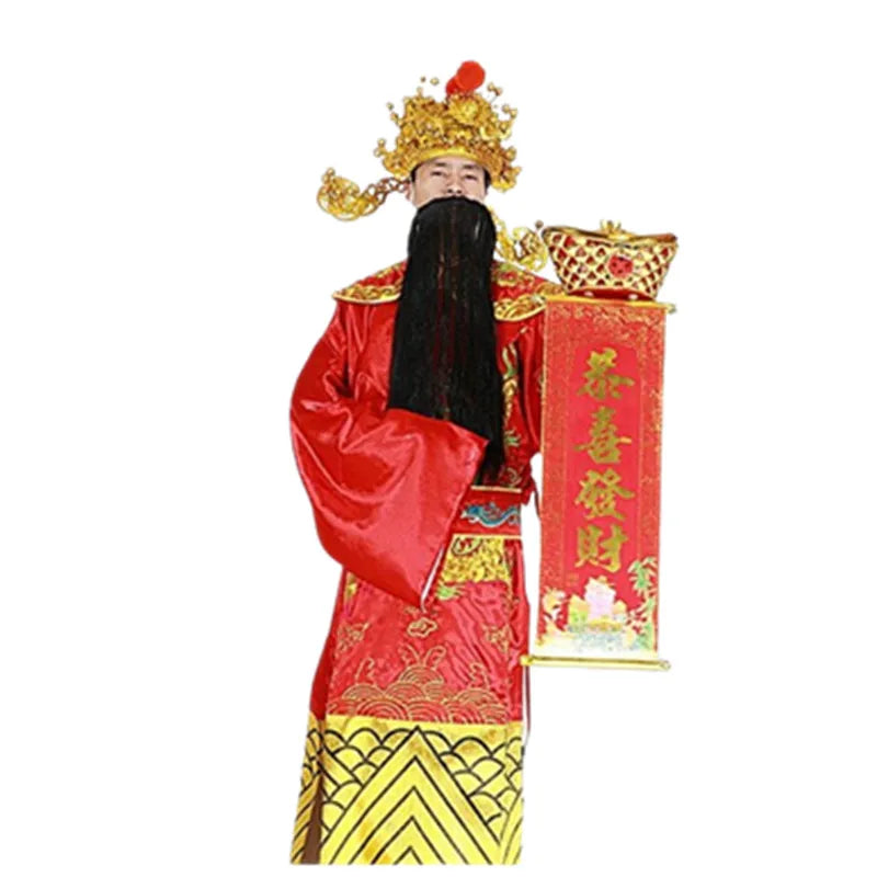 Ancient God of Wealth Costume – Caishen Cosplay Outfit for Men - Image 5