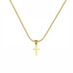 Fashion Small Jesus Cross Pendant Female Gold Silver Color Stainless Steel Snake Chain Necklace for Women Religious Jewelry Gift