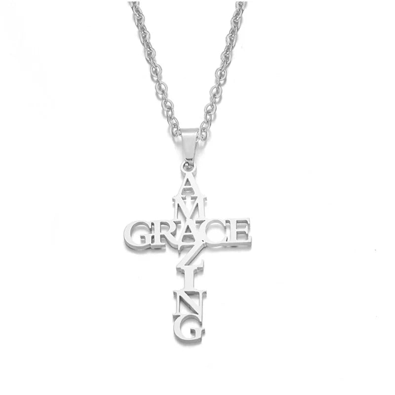 Amazing Grace Necklace – Stainless Steel Christian Jewelry for Men - Image 4