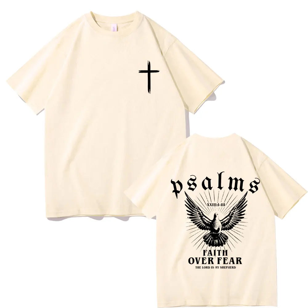 Jesus "Faith Over Fear" Dove T-Shirt – Christian Oversized Tee for Men & Women - Image 12