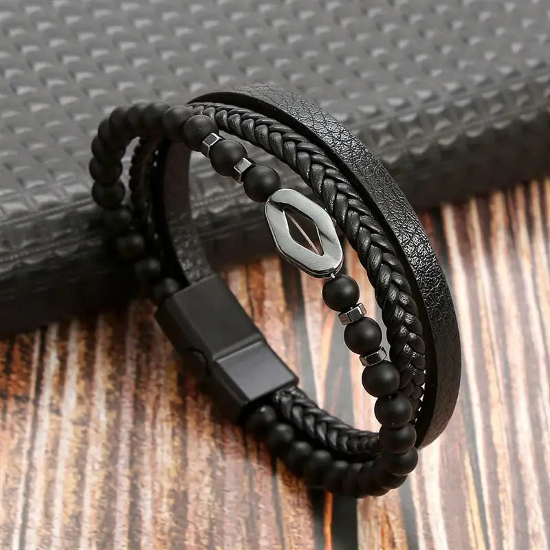 Fashion Cross Pendant MultiLayer Leather Bracelet for Men Women Classic Christian Prayer Christmas New Year Gift - Image 11
