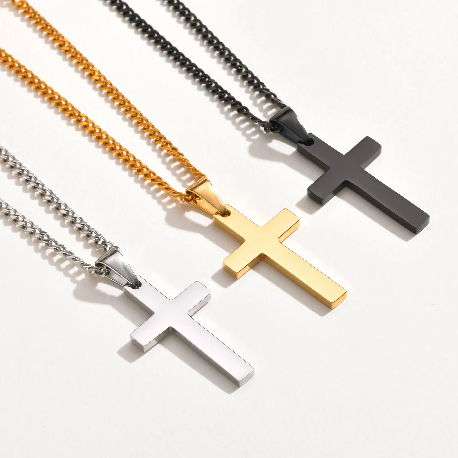 Casual Cross Pendant Necklace – Waterproof Stainless Steel Jewelry for Men & Boys - Image 2
